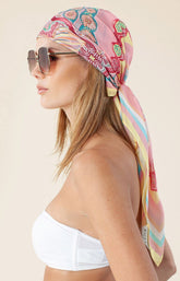 Kaleidoscope Gaze 100% Silk Scarf Pink